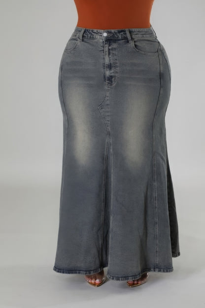 Denim - Curvy Diva High-waisted Stretch Skirt