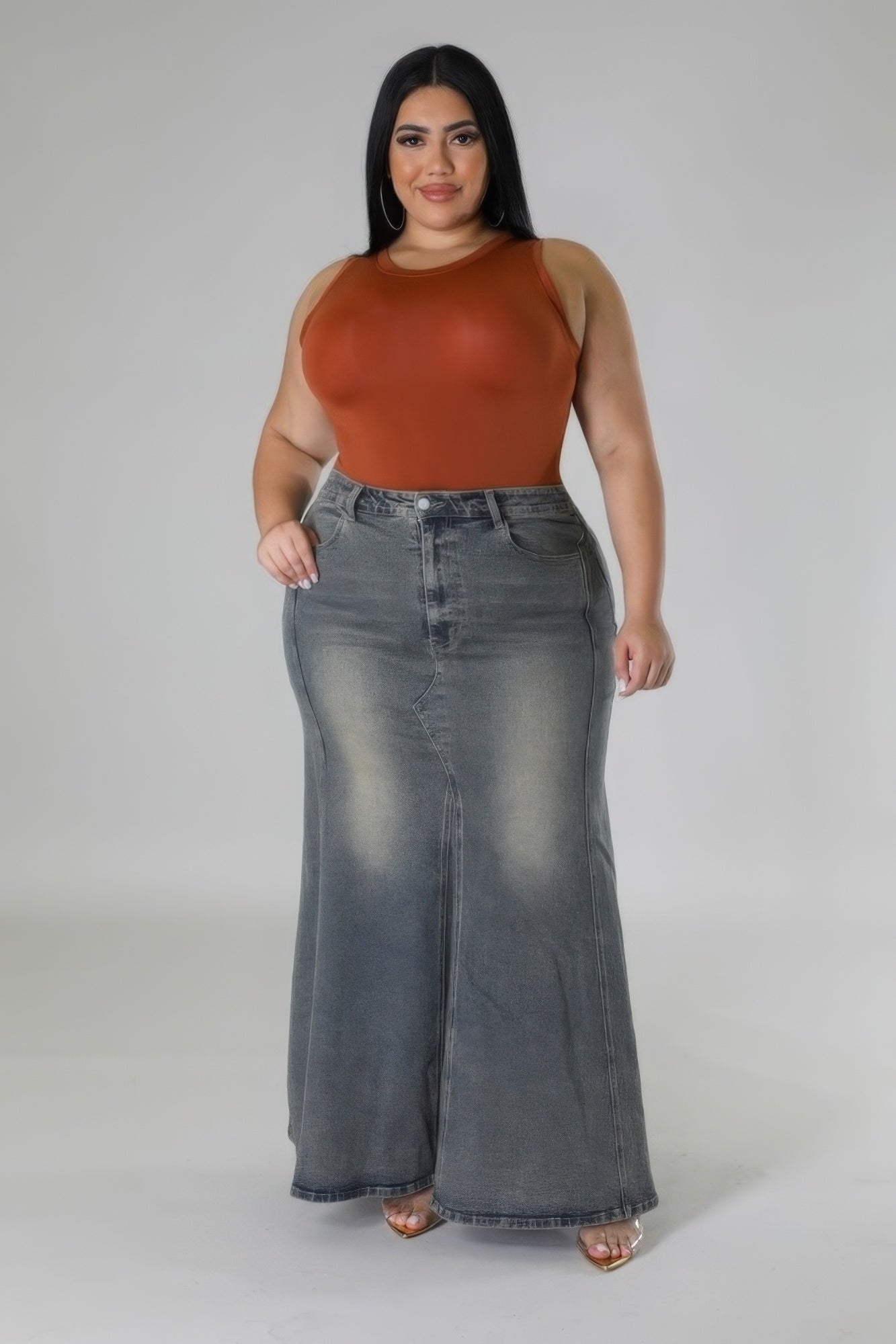 Denim - Curvy Diva High-waisted Stretch Skirt