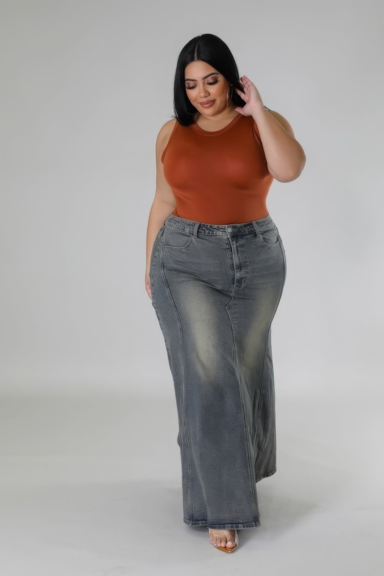 Denim - Curvy Diva High-waisted Stretch Skirt