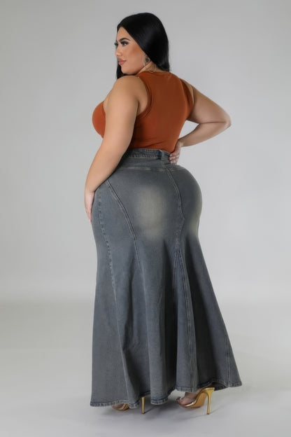 Denim - Curvy Diva High-waisted Stretch Skirt