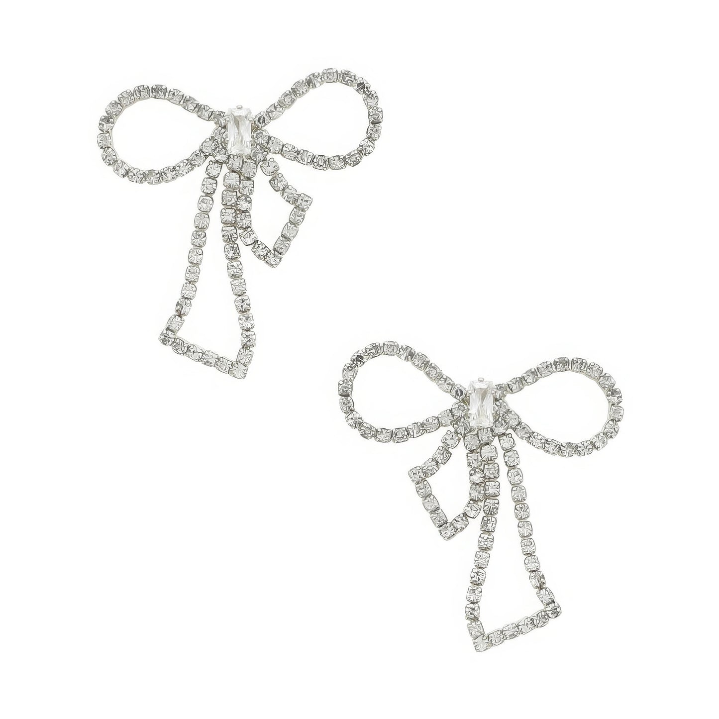 EARRINGS - Charming Rhinestone Bow Post