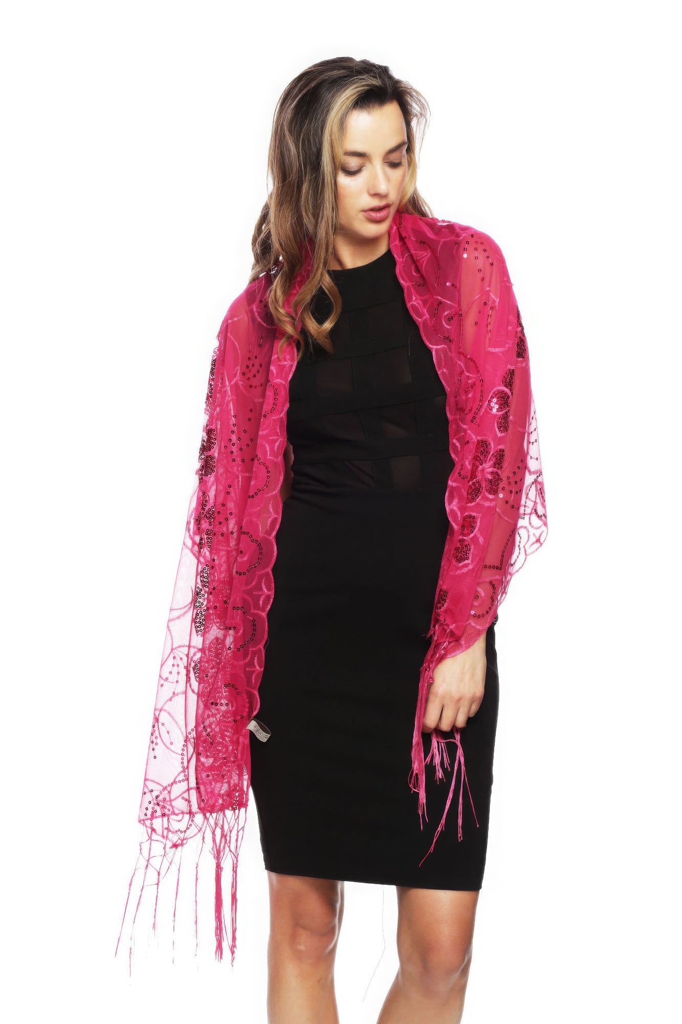 SCARVES - Sequined Shawl Flower