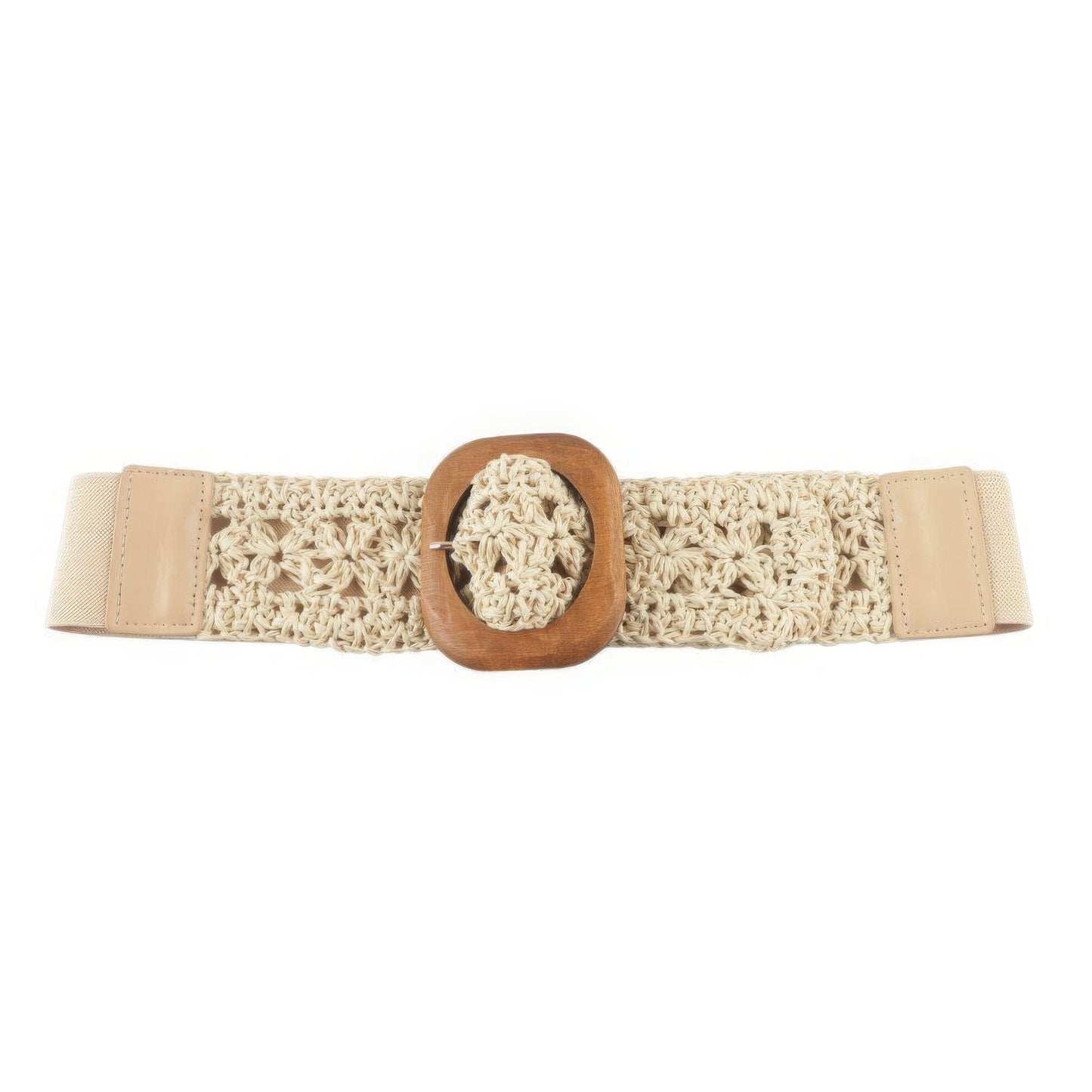 BELTS - Crochet Wood Buckle Elastic Belt