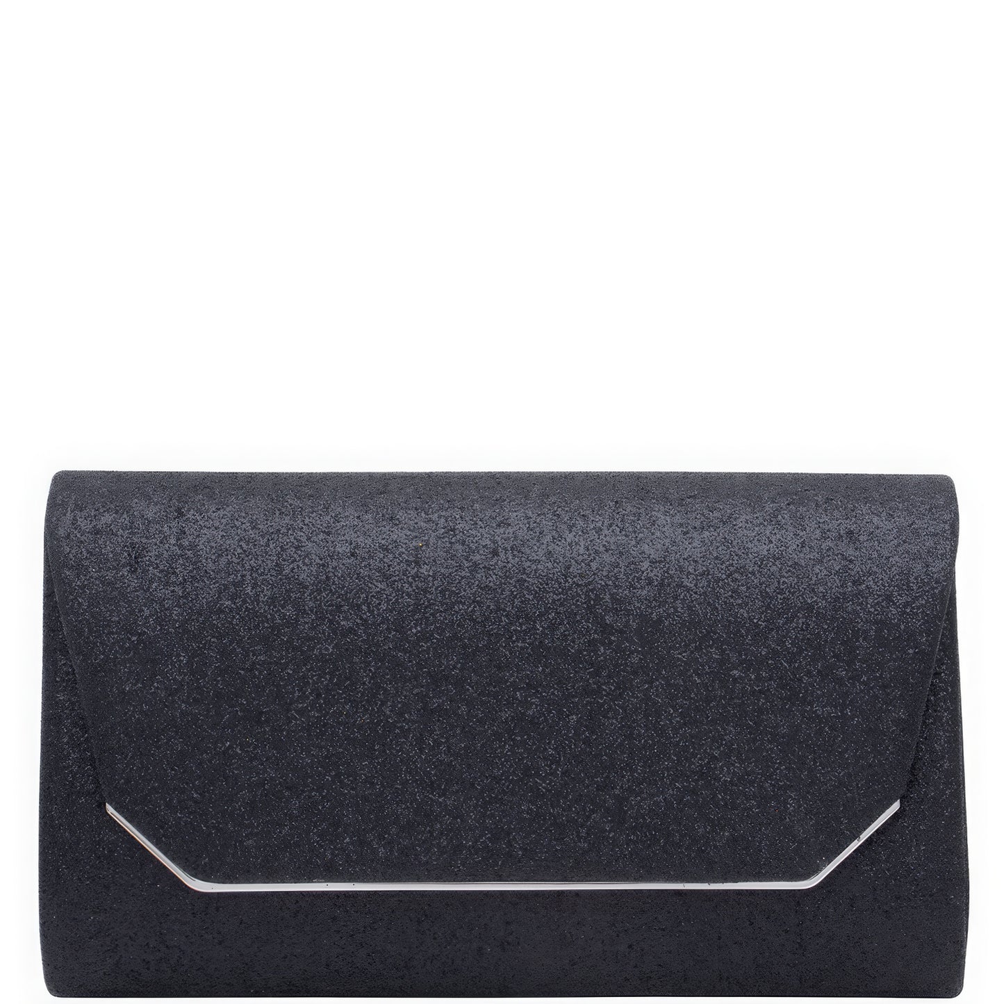 Bag -Classic Textured Evening Clutch and Detachable Chain Link Strap