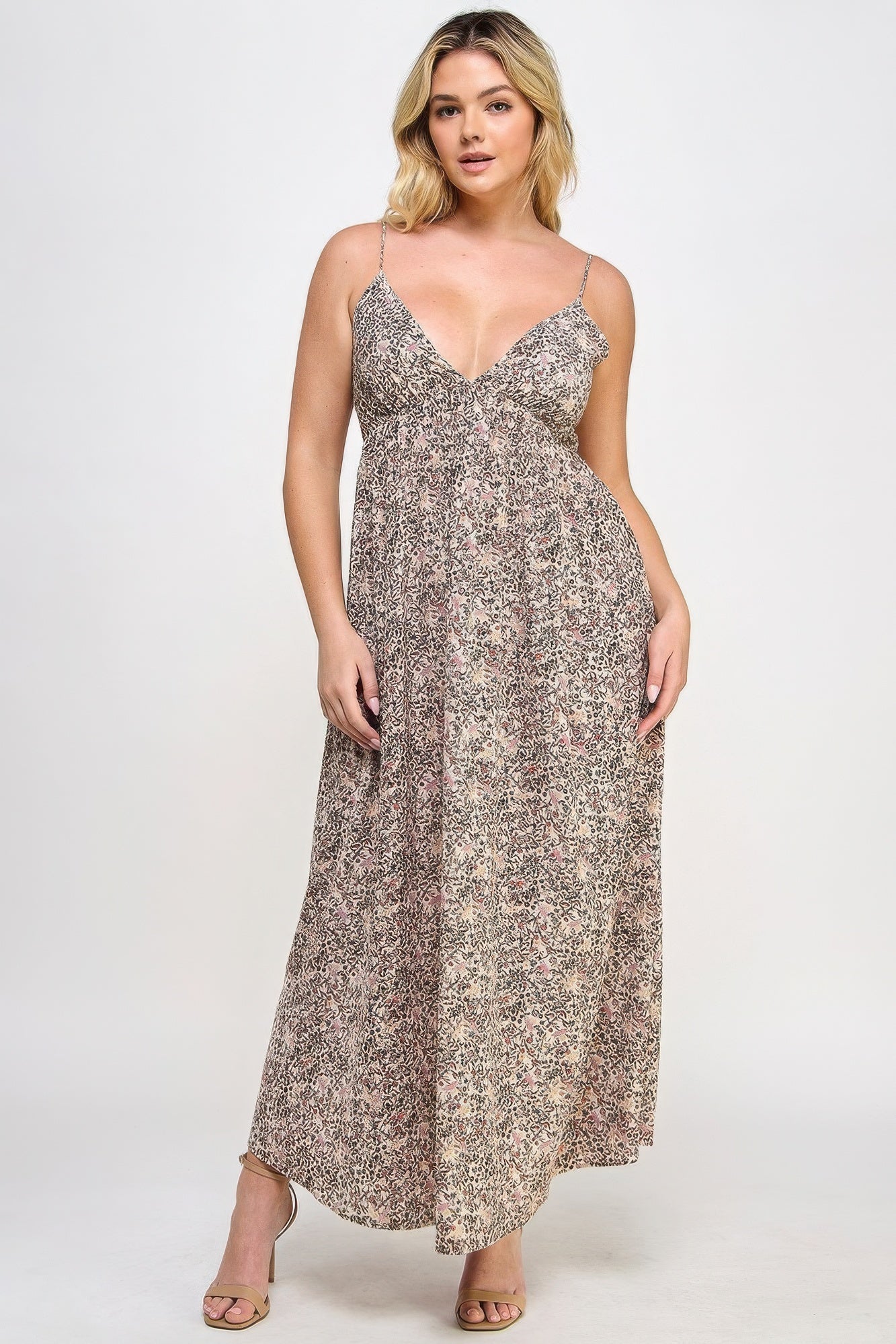 A Floral Maxi Dress With Tie Back