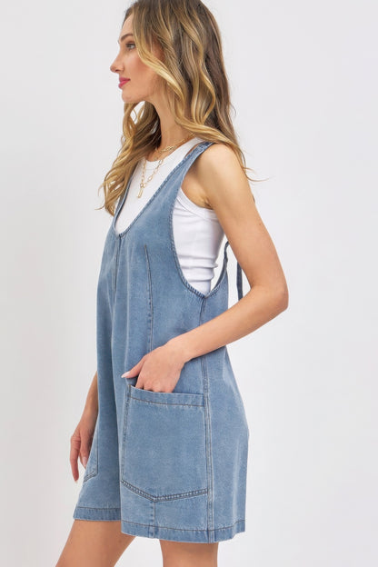 Denim -  Overall Romper