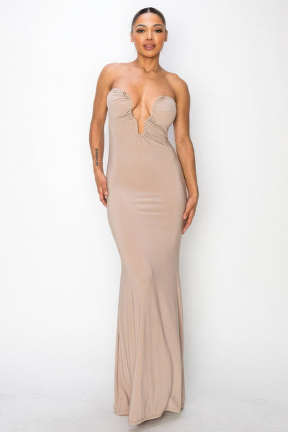 A Glitter Ity Tube Maxi Dress