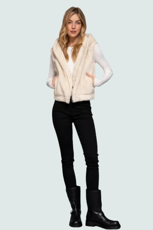 Hoodie Faux Fur Vest