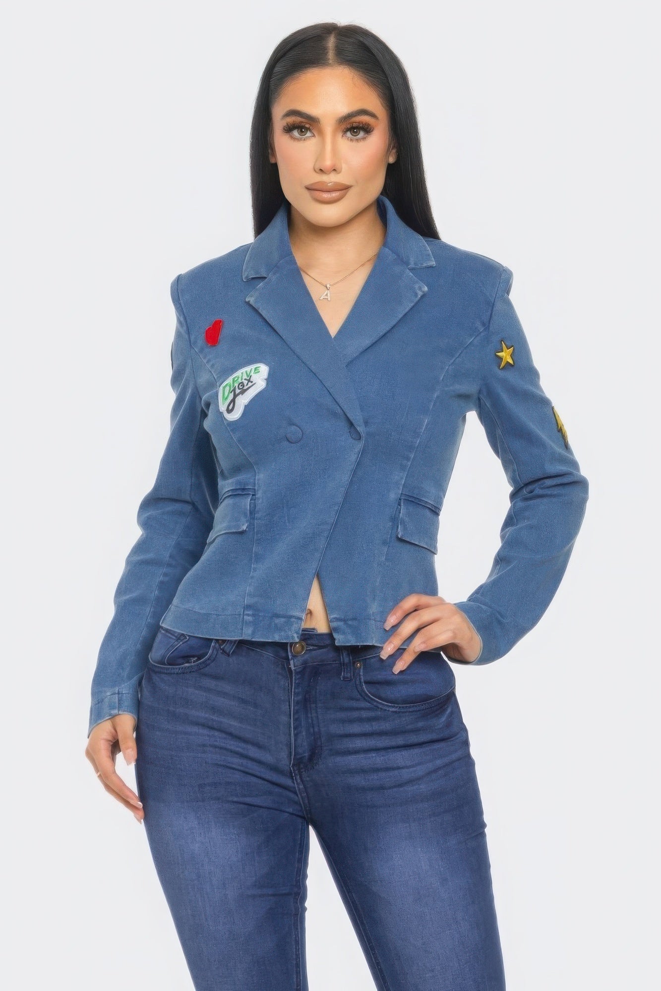 DENIM - Patch It Up Denim Blazer Jacket