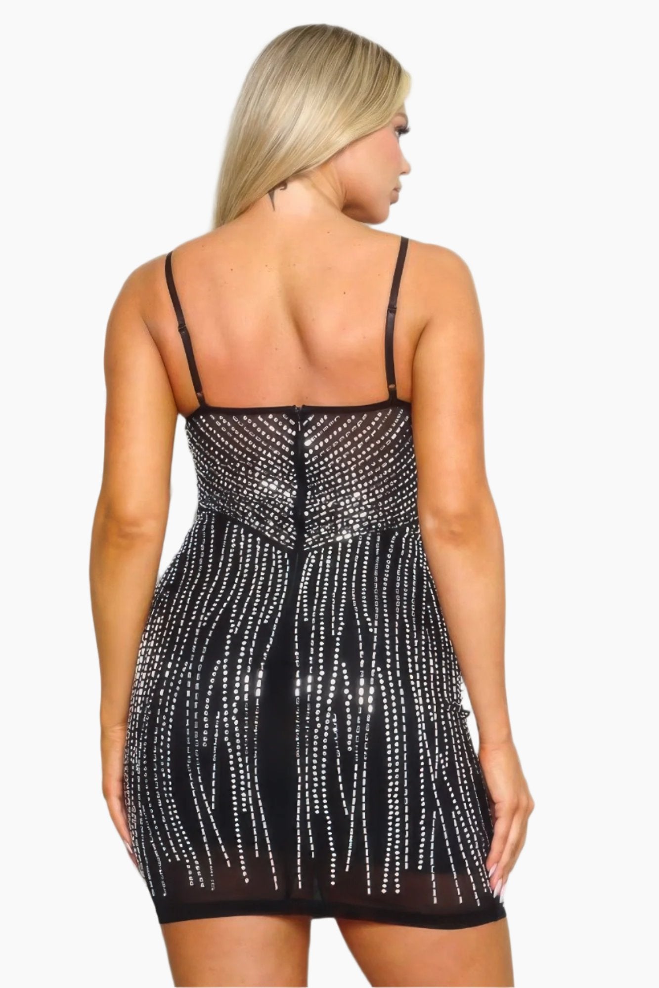 EVENINGS - Spaghetti Strap Rhinestone dazzling Mini Dress