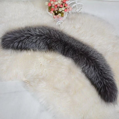 100% Genuine Natural fashion Fur Collar Luxury Silver Fox Fur Warm Fashion Scarf Lady Genuine Female Neck Cap Fox Fur Collar