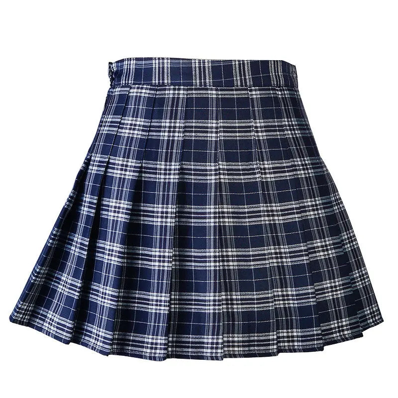 Preppy Style Plaid Skirts Mini Cute Pleated Design.