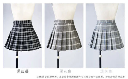 Preppy Style Plaid Skirts Mini Cute Pleated Design.