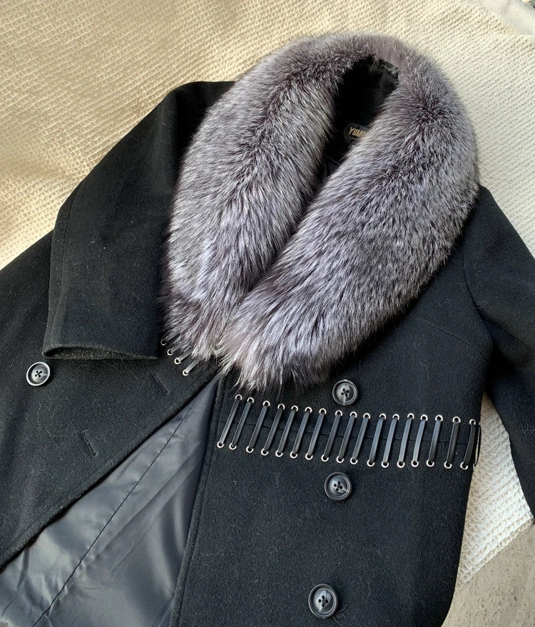 100% Genuine Natural fashion Fur Collar Luxury Silver Fox Fur Warm Fashion Scarf Lady Genuine Female Neck Cap Fox Fur Collar