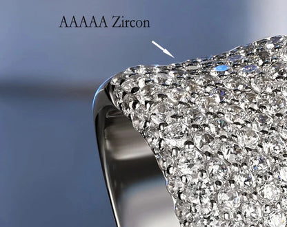 RINGS -  Classic .925 Sterling Silver High-Quality Zircon, Trendy Ring Jewelry.