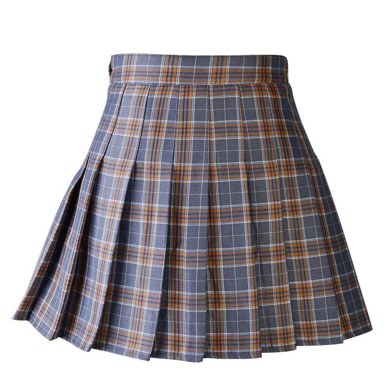 Preppy Style Plaid Skirts Mini Cute Pleated Design.