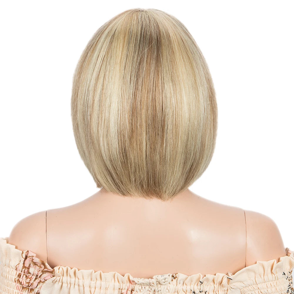 HAIR - Chic Short Real Human Hair Wig with Bangs, Pixie Cut Brazilian Hair Wigs, suitable for all occasions, are available in nine (9) colors and are ten (10) inches long. They are easy to maintain, style, trim, and care for.