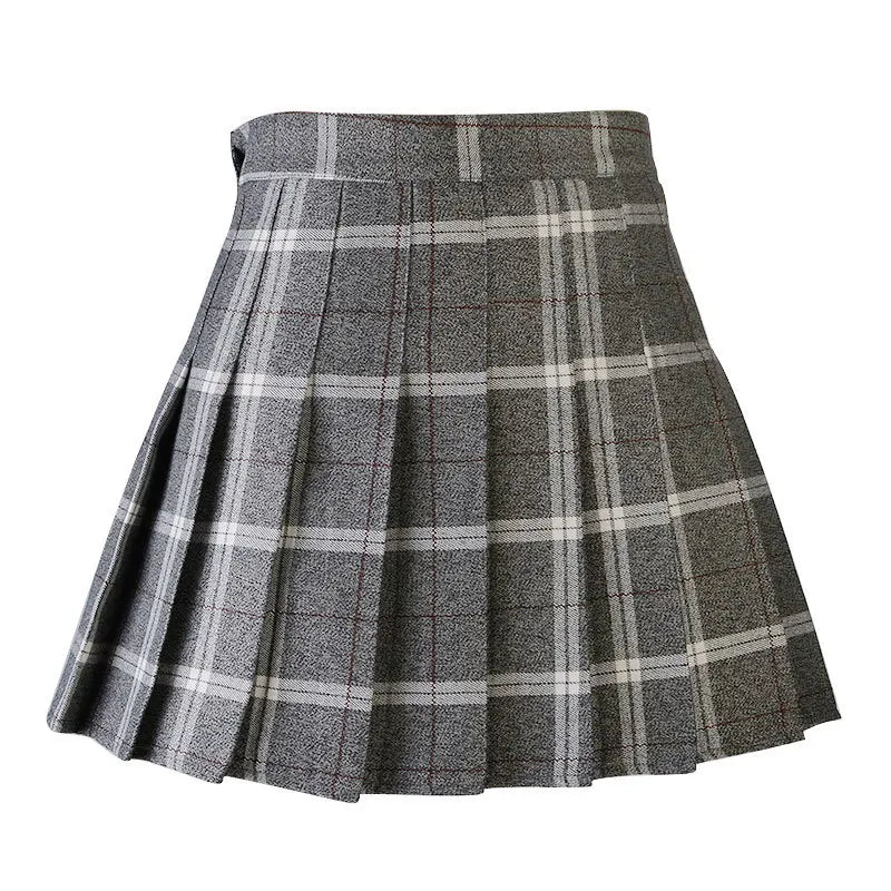 Preppy Style Plaid Skirts Mini Cute Pleated Design.