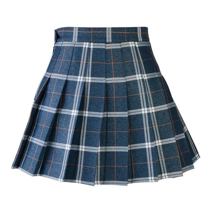 Preppy Style Plaid Skirts Mini Cute Pleated Design.