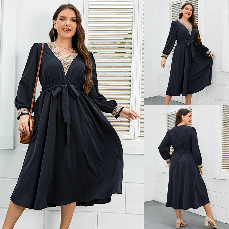 Women plus 100.00kg Loose plus Size Long Dress