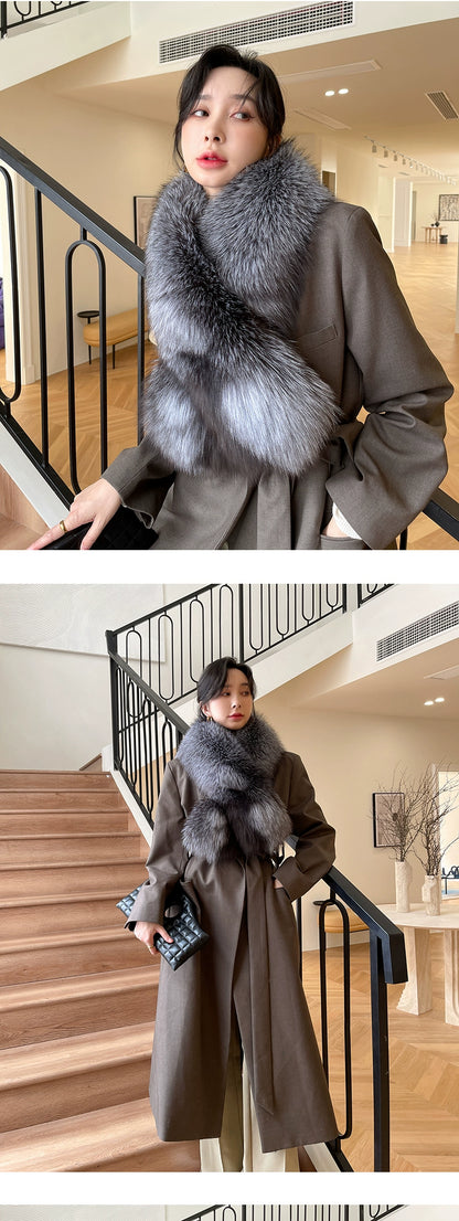 FUR COLLAR - Luxury Women's Fur Collar, Six Colors, Soft Wool Scarf.