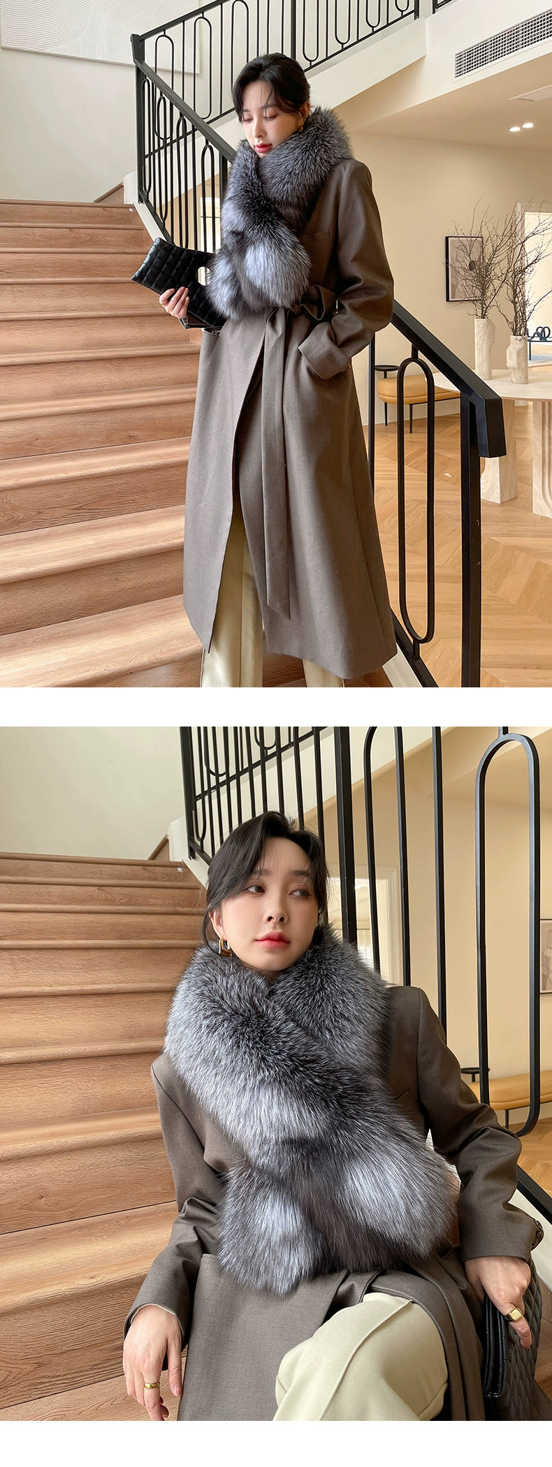 FUR COLLAR - Luxury Women's Fur Collar, Six Colors, Soft Wool Scarf.