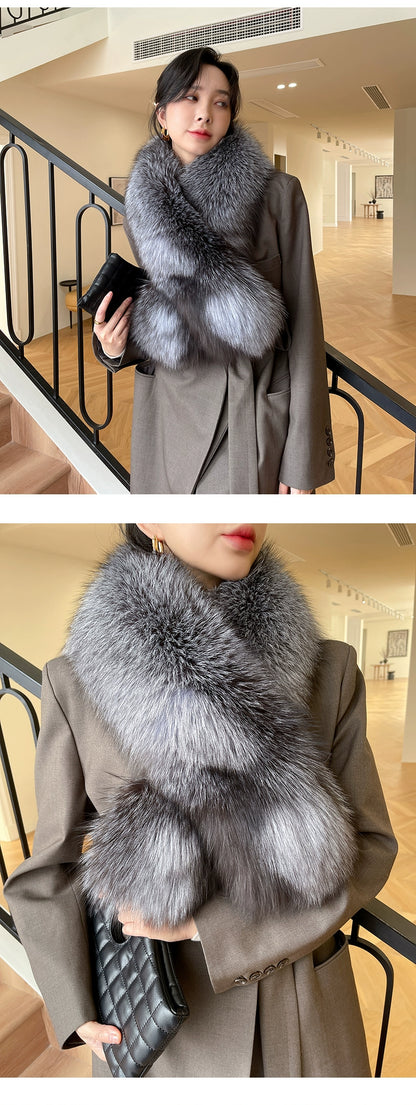 FUR COLLAR - Luxury Women's Fur Collar, Six Colors, Soft Wool Scarf.