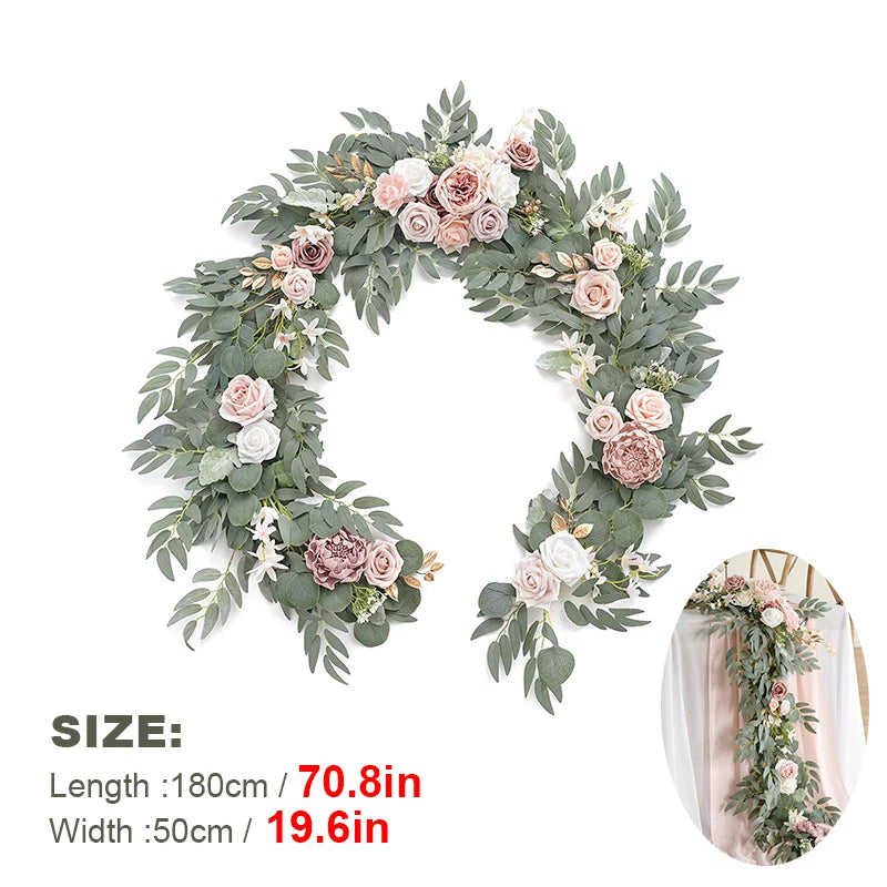 WEDDING & ACCESSORIES: Garlands Artificial Eucalyptus Garland Runner Mantle, 1.8m Silk Flowers