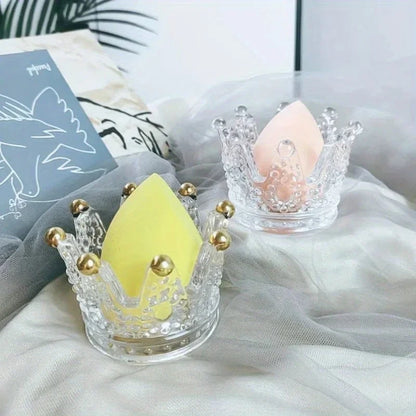 CANDLE HOLDER - 1PC European Crystal Crown Glass Tealight Candle Holder.