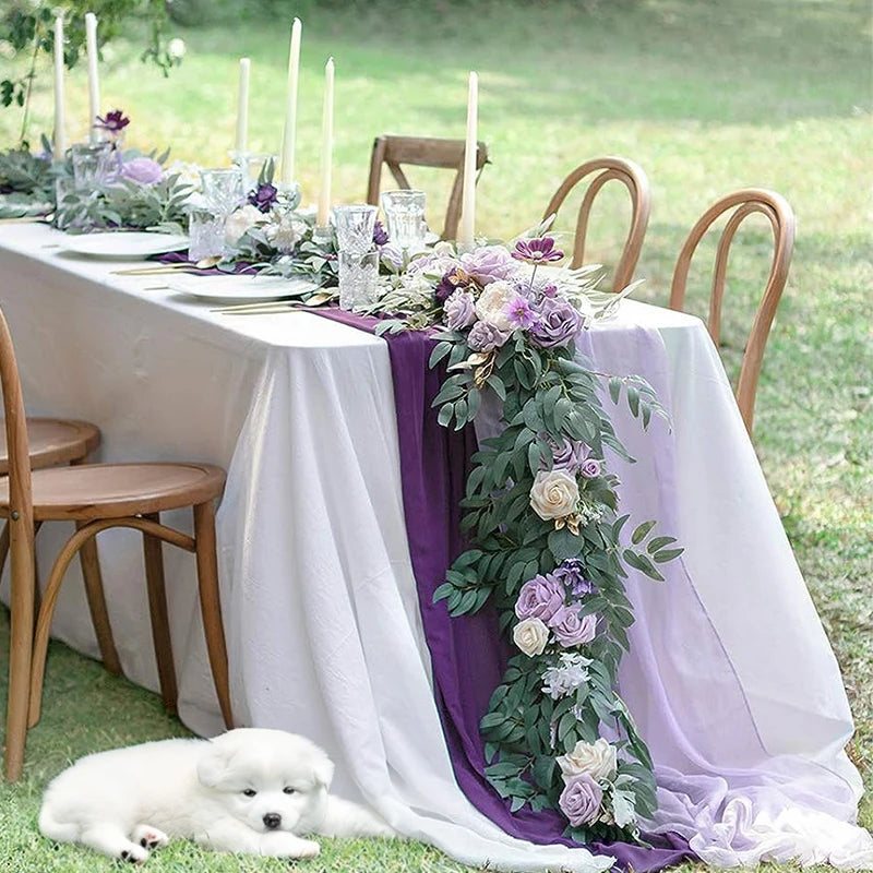 WEDDING & ACCESSORIES: Garlands Artificial Eucalyptus Garland Runner Mantle, 1.8m Silk Flowers