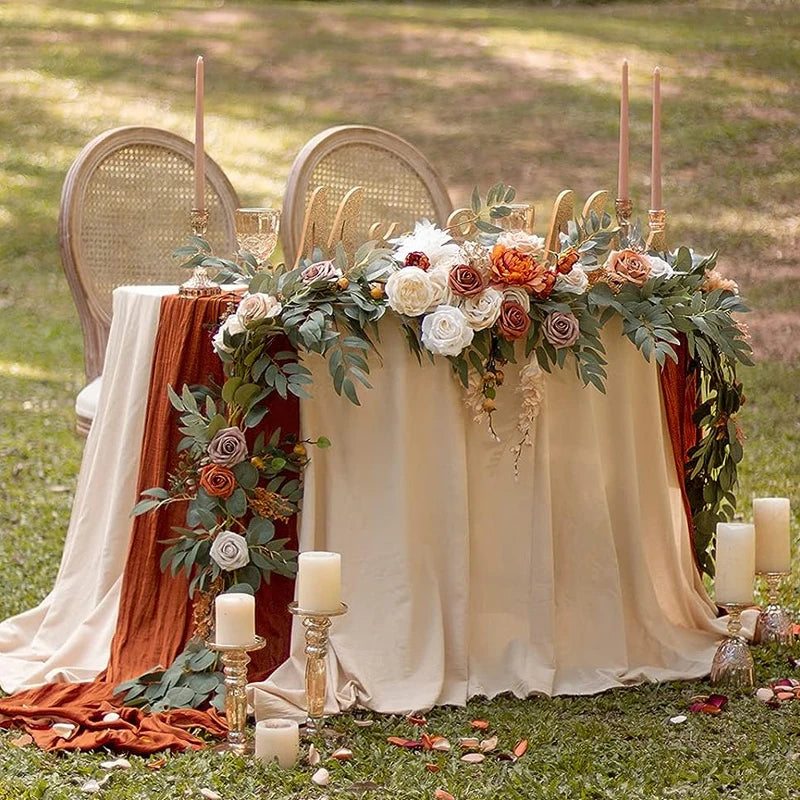 WEDDING & ACCESSORIES: Garlands Artificial Eucalyptus Garland Runner Mantle, 1.8m Silk Flowers