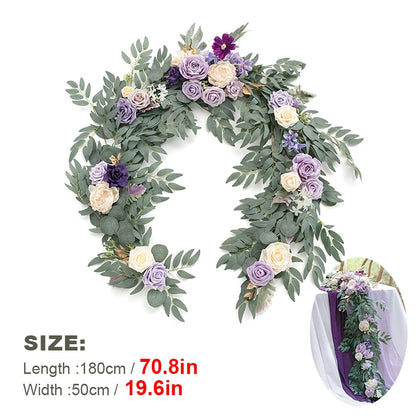 WEDDING & ACCESSORIES: Garlands Artificial Eucalyptus Garland Runner Mantle, 1.8m Silk Flowers