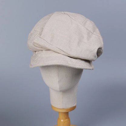 HAT - Newsboy Hat Women Octagonal Cap, Linen Breathable Lightweight Outdoor Casual.