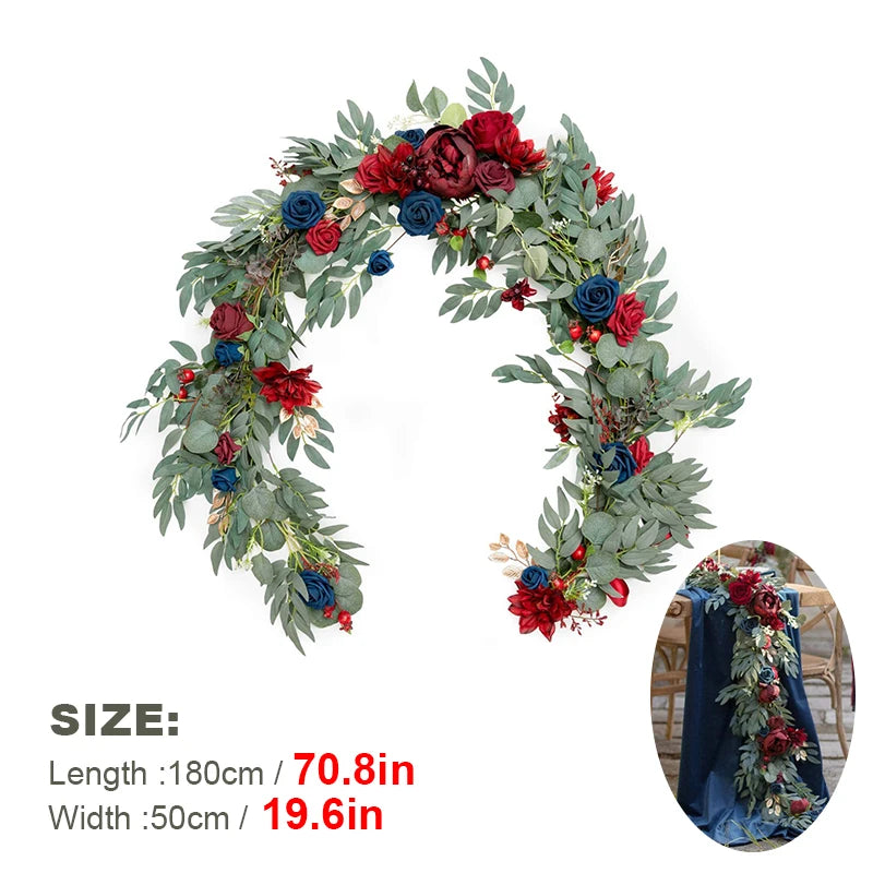 WEDDING & ACCESSORIES: Garlands Artificial Eucalyptus Garland Runner Mantle, 1.8m Silk Flowers