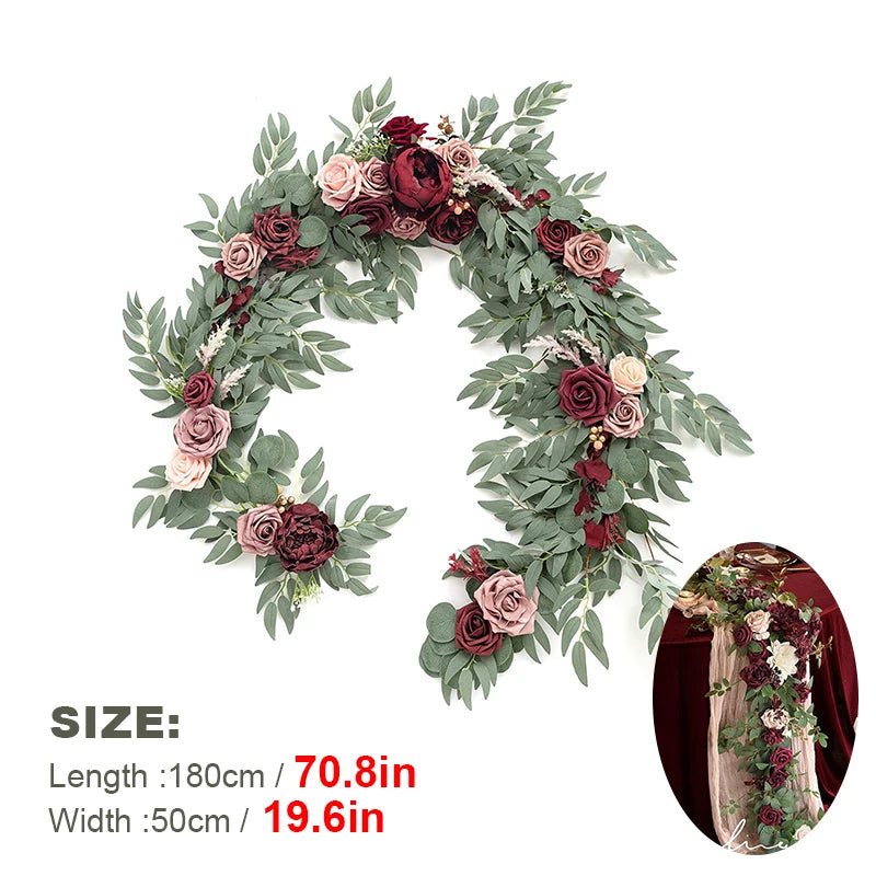 WEDDING & ACCESSORIES: Garlands Artificial Eucalyptus Garland Runner Mantle, 1.8m Silk Flowers