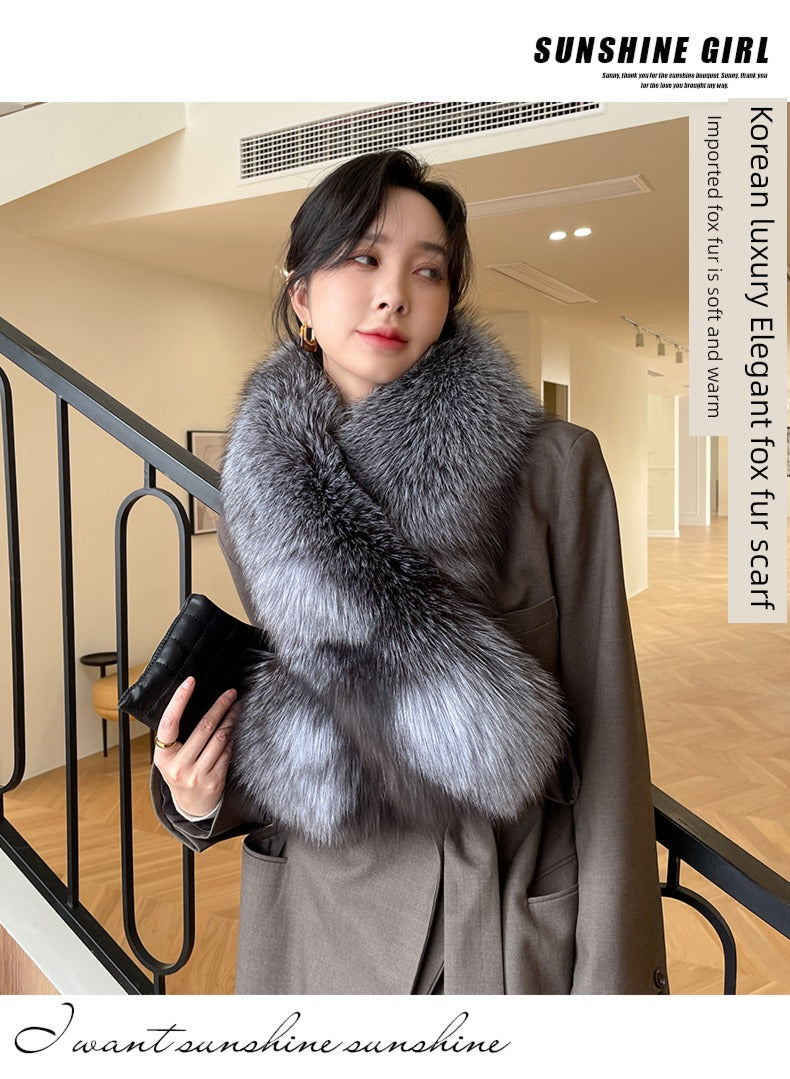 FUR COLLAR - Luxury Women's Fur Collar, Six Colors, Soft Wool Scarf.