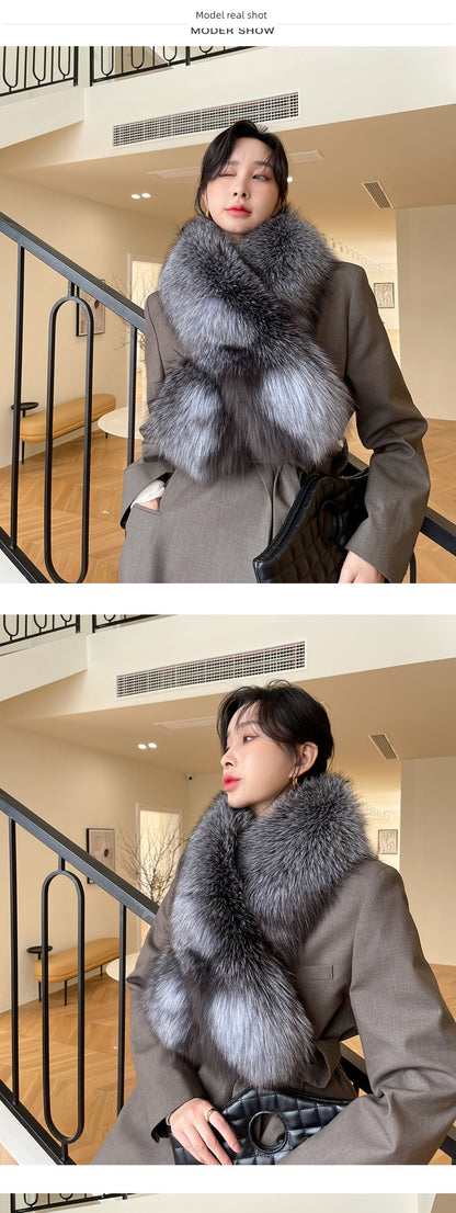 FUR COLLAR - Luxury Women's Fur Collar, Six Colors, Soft Wool Scarf.