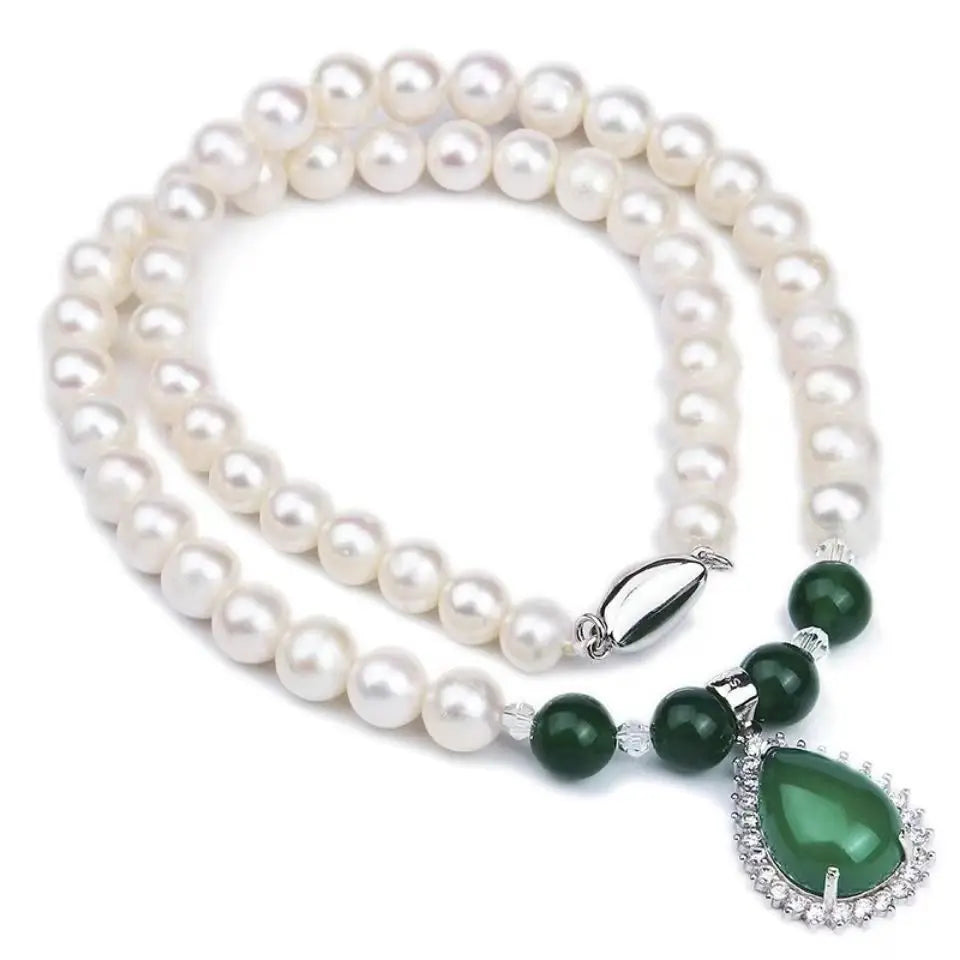 NECKLACE - PEARL SET - S925 Silver Natural Pearl Necklace Set