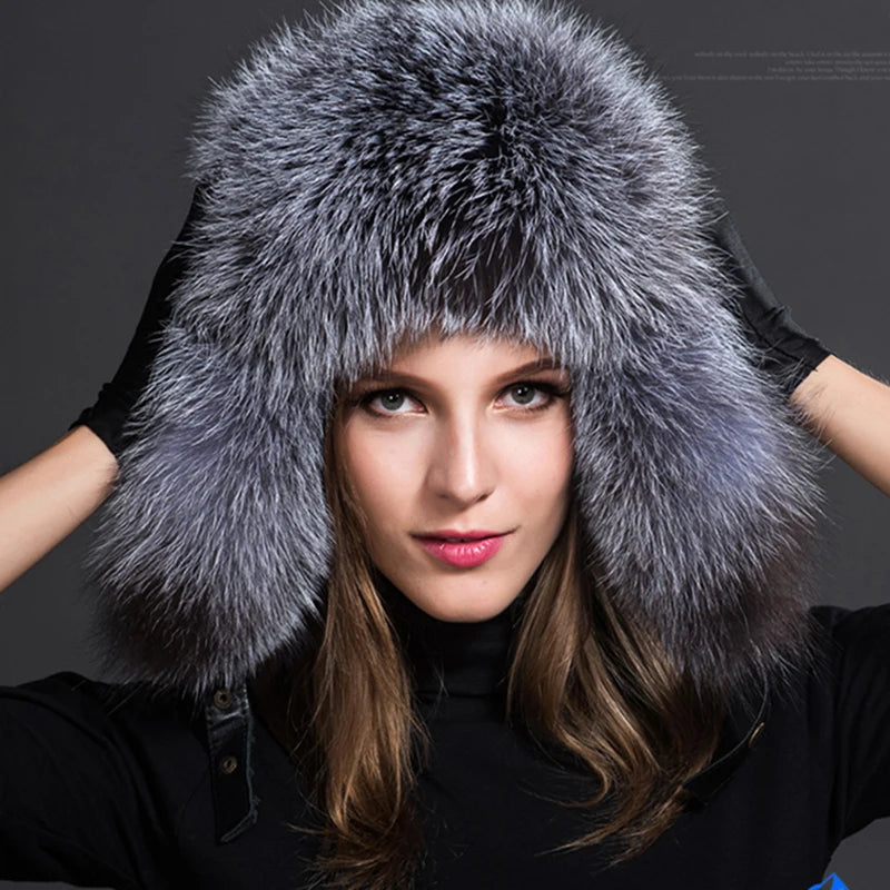 HATS - Warm Natural Raccoon Ushanka Fur Hat, Thick Warm Ears and lining.