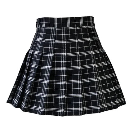 Preppy Style Plaid Skirts Mini Cute Pleated Design.