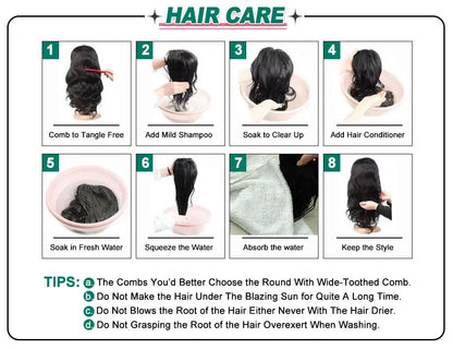 HAIR -  Ombre Highlighted Body Wave, Real Human Hair Wig with Bangs, ideal for everyday wear with a comfortable cap.