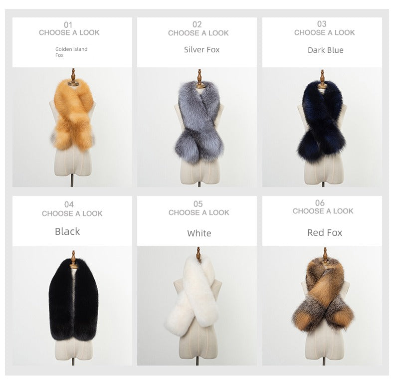 FUR COLLAR - Luxury Women's Fur Collar, Six Colors, Soft Wool Scarf.