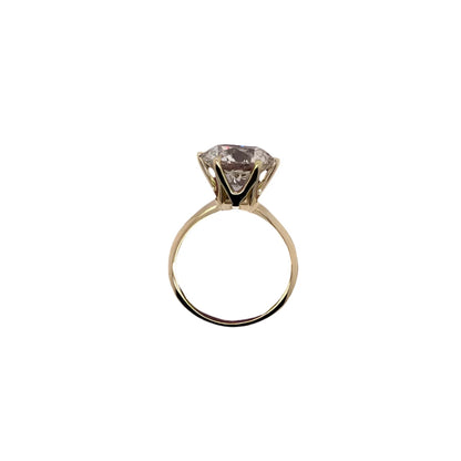 FJ RING - Classic 14K White Gold, Round Cut Lab Grown Diamond, Ring VS EF 5 Carat CVD, IGI Certification.