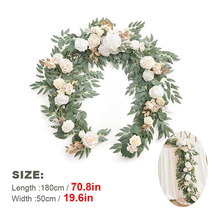 WEDDING & ACCESSORIES: Garlands Artificial Eucalyptus Garland Runner Mantle, 1.8m Silk Flowers