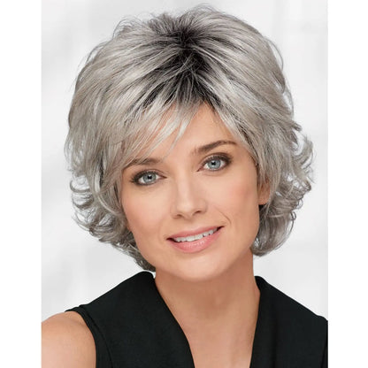 HAIR - Short Wigs in Four Colors & Styles, Pixie Cut with Dark Roots, Synthetic Hair with a Natural Feel.