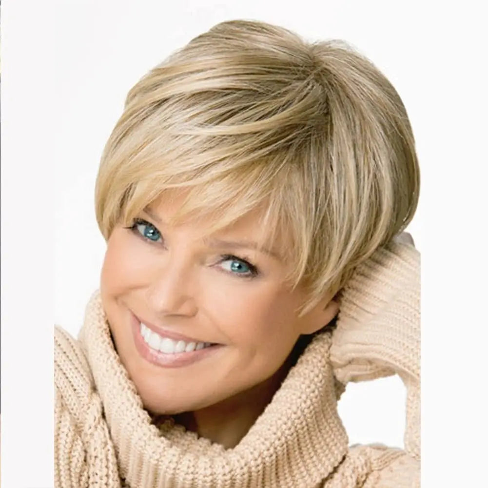 HAIR - Short Wigs in Four Colors & Styles, Pixie Cut with Dark Roots, Synthetic Hair with a Natural Feel.