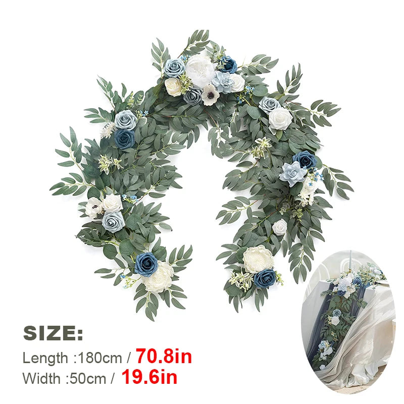 WEDDING & ACCESSORIES: Garlands Artificial Eucalyptus Garland Runner Mantle, 1.8m Silk Flowers