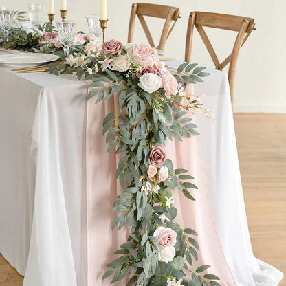 WEDDING & ACCESSORIES: Garlands Artificial Eucalyptus Garland Runner Mantle, 1.8m Silk Flowers