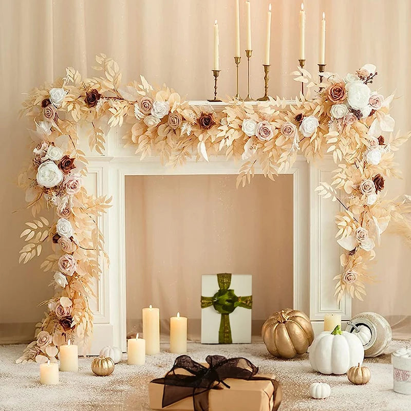 WEDDING & ACCESSORIES: Garlands Artificial Eucalyptus Garland Runner Mantle, 1.8m Silk Flowers