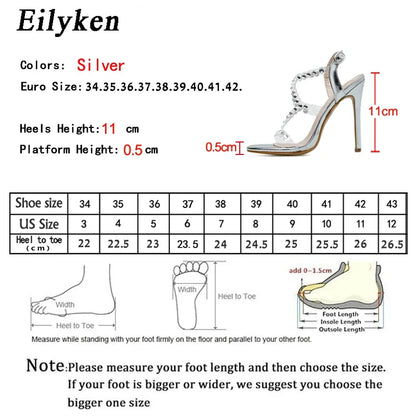 FOOTWEAR -  Accessories for your feet, Sexy Sandals, Fashion PVC Transparent, Crystal Rhinestone Slides, Buckle Strap. Stiletto Heels.